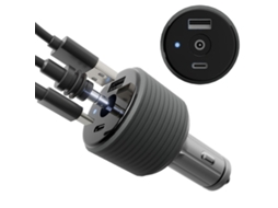 Cabo Carregador Veicular Dc Mini Com Ecrã Digital, Eleva Tensão 12/24v Para 30v 3,5a