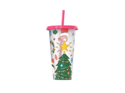 Caneca De Plástico Que Muda Cor, Ideal Para Presentes Natal. Viagem Reutilizável Com Tampa E Canudo, Perfeita Bebidas Geladas, Com Aquaforge