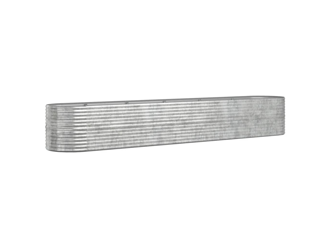 Vaso de jardim VIDAXL Prateado Aço (440x80x68cm)