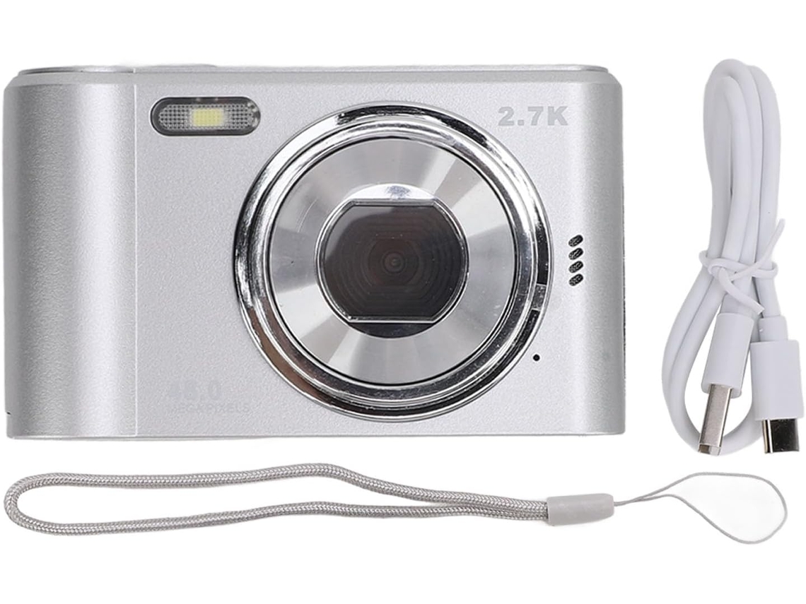 Câmera Digital Hd com Imagem de 48mp, Vídeo 2.7k, Zoom de 8x em Preto e Branco e Tela Ips de 2,4 Polegadas. SFUSHOS