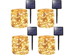 [Conjunto de 4 Peças] Guirlande Lumineuse Extérieure Solaire 240 Led 24M Guirlande Lumineuse Solaire Extérieure Étanche 8 Motivos Jardin Cour