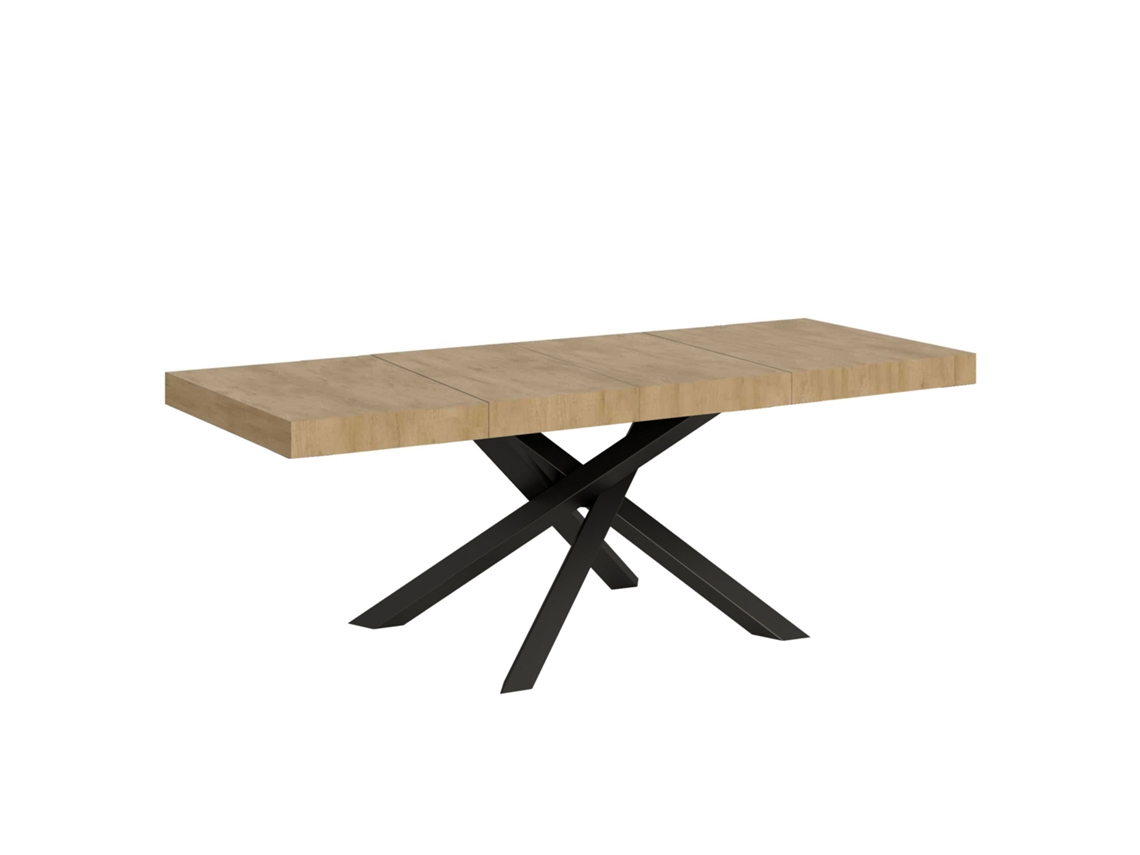 Mesa Extensível 200/460x90 Cm Volantis Premium Carvalho Natural Pernas Antracite Itamoby