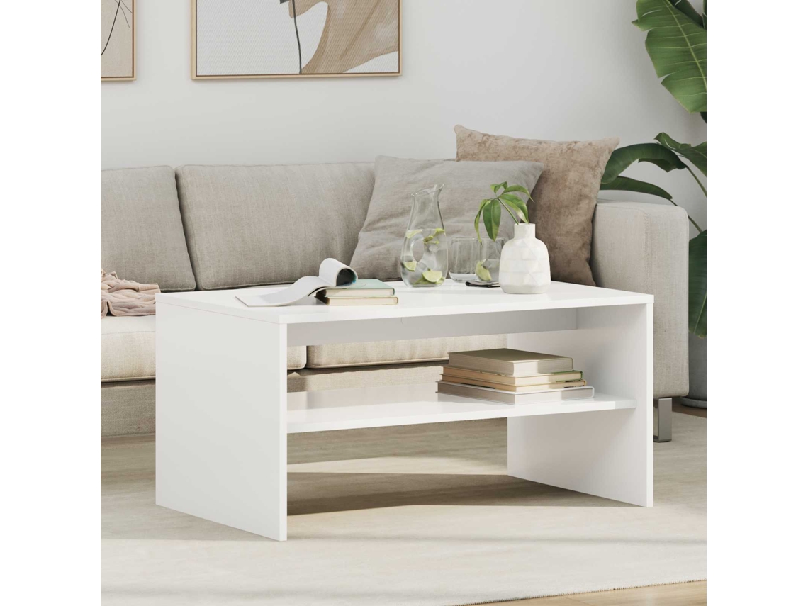 Vidaxl Mesa De Centro Branco 80 X 50 X 40 Cm Derivados De Madeira