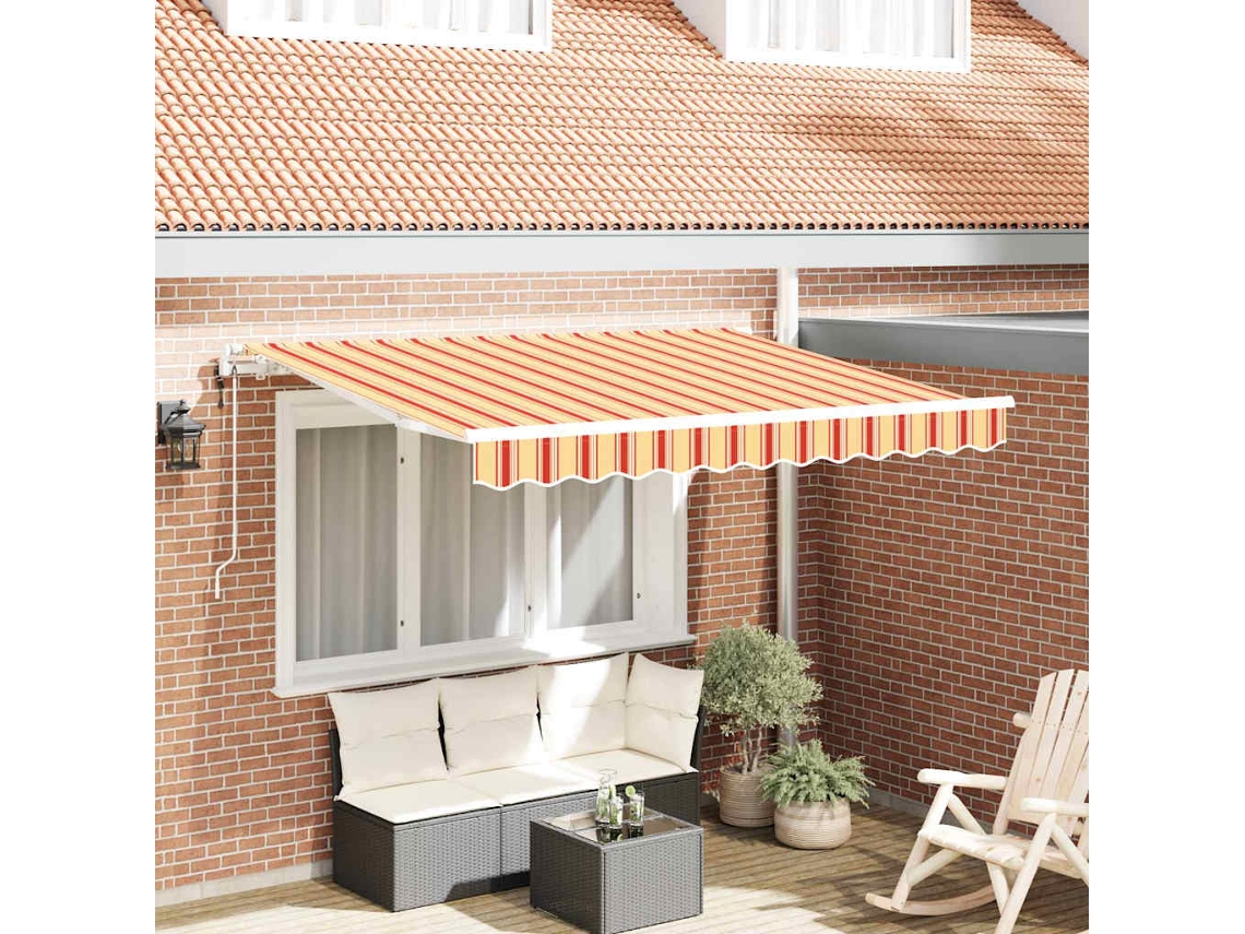 Vidaxl Toldo Retrátil Amarelo 350 X 200 Cm Tecido