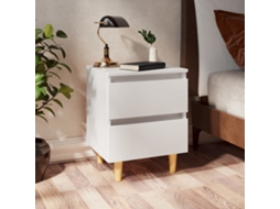 Mesas de Cabeceira 2 Pcs com Pernas de Pinho 40X35X50 Cm Branco
