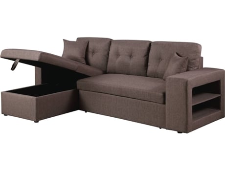 Sofá esquinero convertible/reversible ''Axel'' - Topo (233 x 146 x 86 cm)