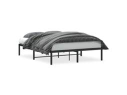 Bed Frame, Bed Frames Vidaxl Preto Aço (135 X 190 Cm)