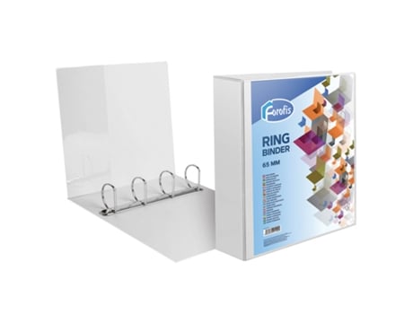 Pasta de Arquivo Personalizavel FOROFIS A4 L/90 4 Argolas Branco Pp 91102