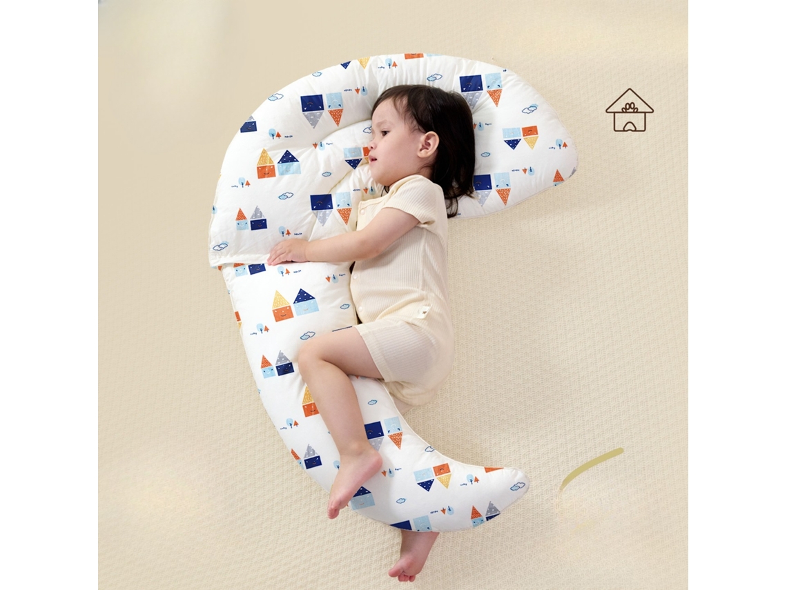 Almofada Corpo Bebé 80x70cm Algodão Respirável Crianças 1-5 Anos Casa Conto Fadas Panoona
