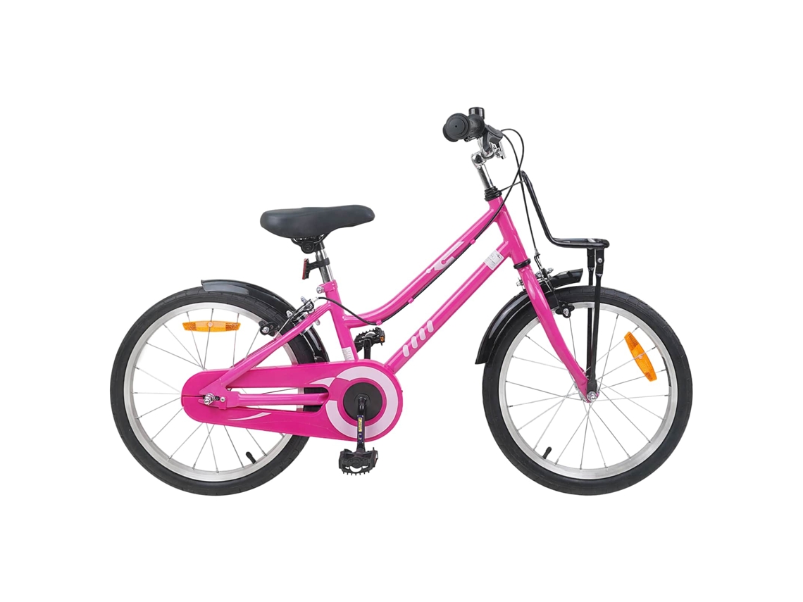 Vidaxl Bicicleta Infantil 18 Polegadas para 5 7 Anos Rosa e Preto