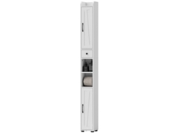 Armário Banheiro 20x20x185cm 2 Portas Gaveta E Prateleiras Ajustáveis, Branco