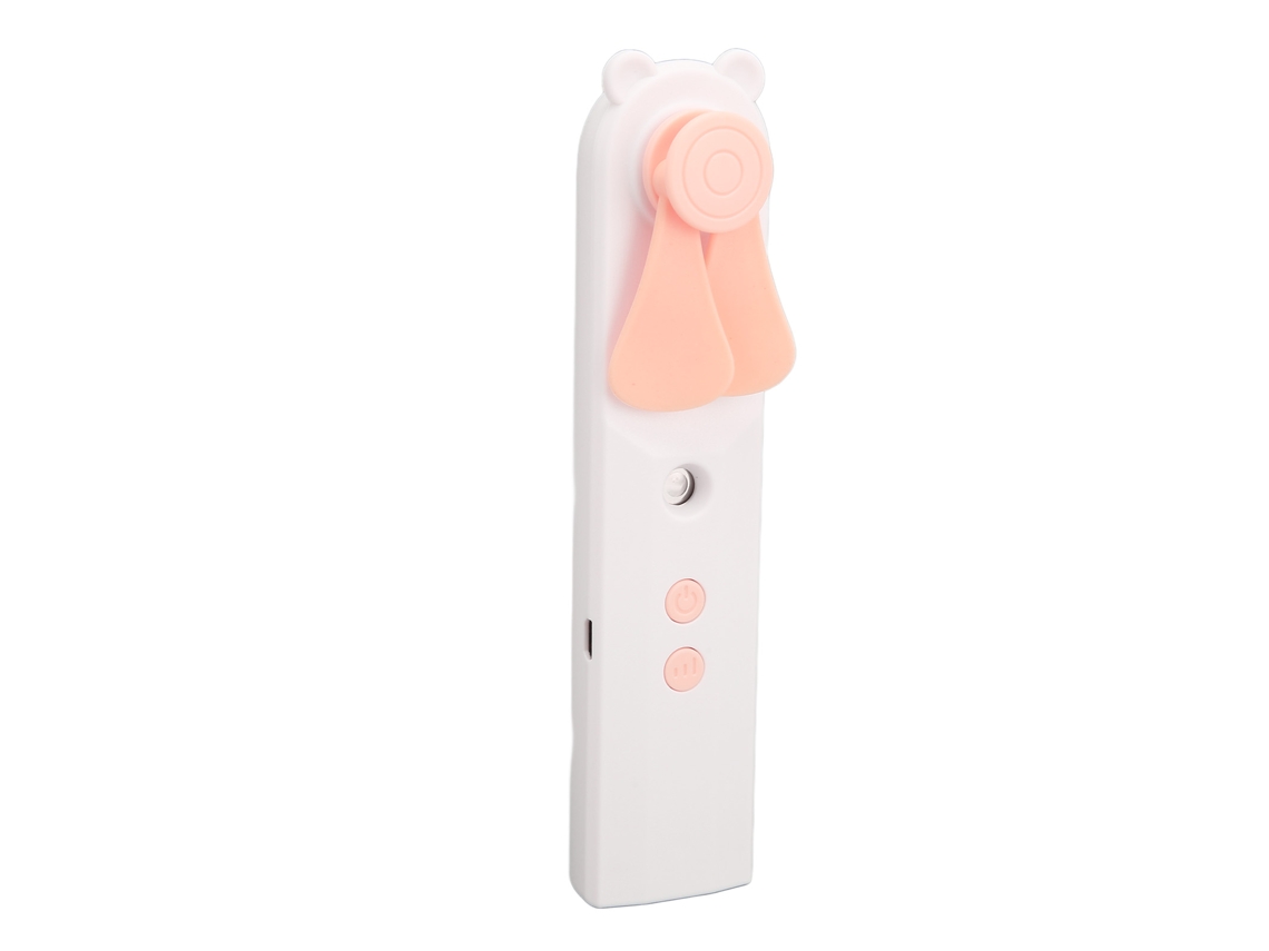 Ventilador Névoa Portátil Recarregável 2 Velocidades Rosa | S/MARCA