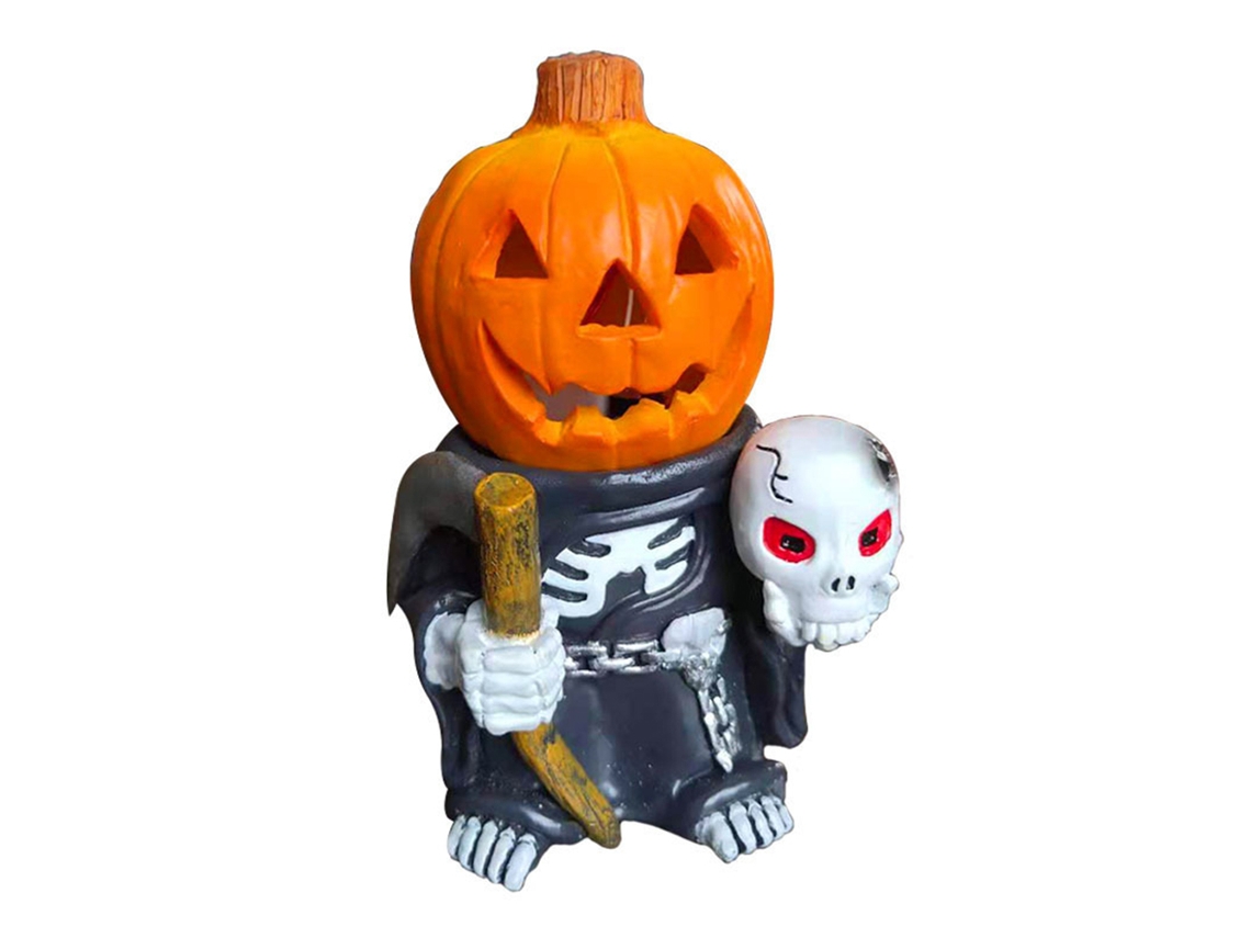 Abóbora de resina Halloween com luz para jardim e quarto infantil LAXISCREED