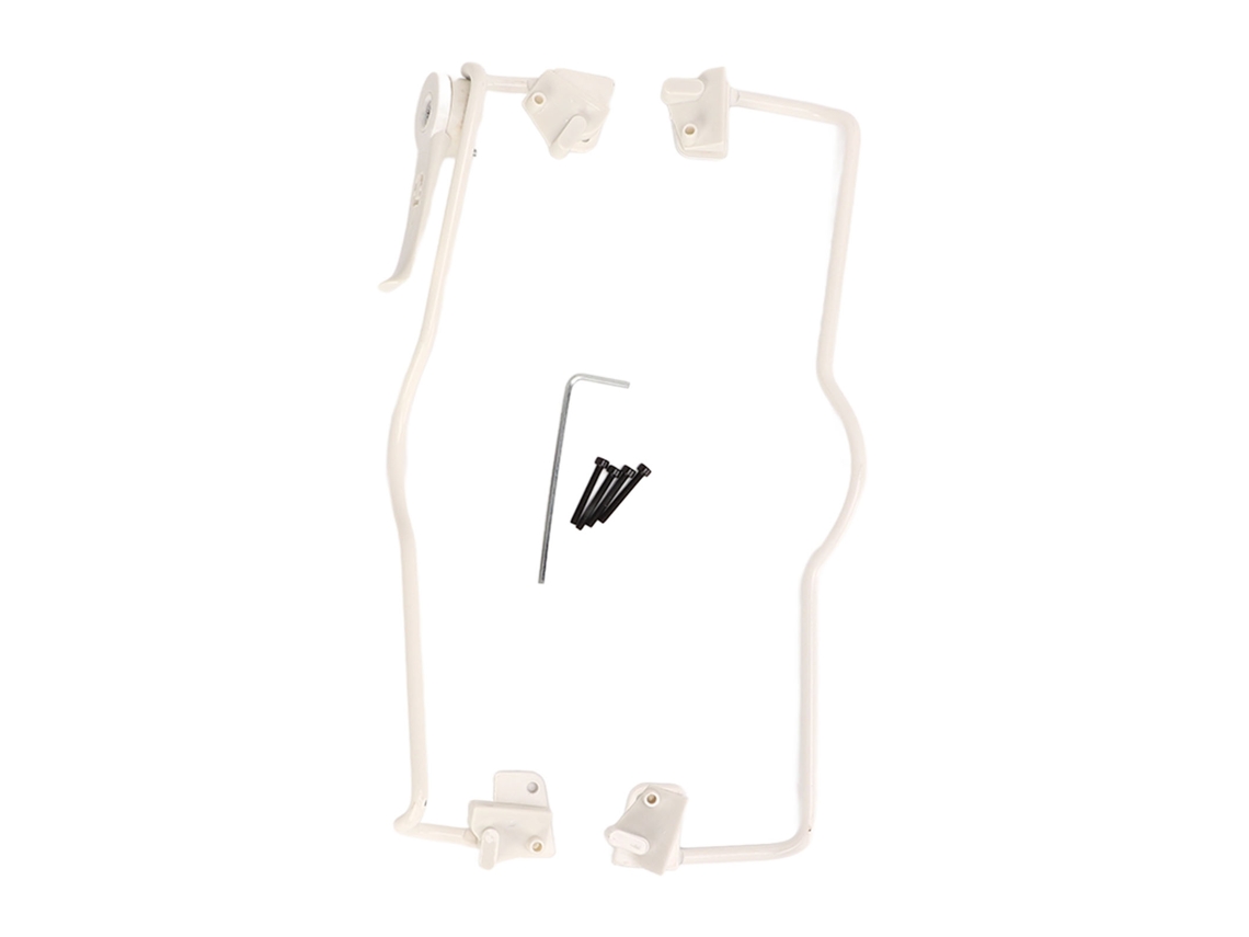 Quadro de Proteção Mali para Scooter Elétrico branco com apoio de pé de aço inox