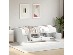 SYFAX™ Sofá cama com Gavetas Sem Colchão 90x190 Cm Branco