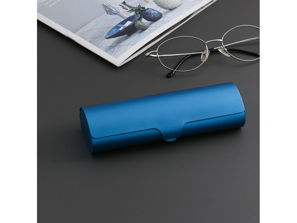 Estojo Azul para Óculos, Feito de Alumínio, Ultraleve e Resistente, de Miopia AQUAFORGE