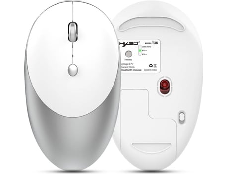 Rato HXSJ 2.4G Wireless Three-Mode Bluetooth 5.0 (Prateado)