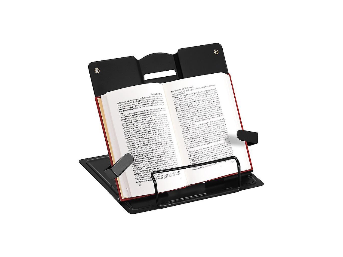 Suporte de metal ajustável para livros Slowmoose, suporte portátil para leitura de livros