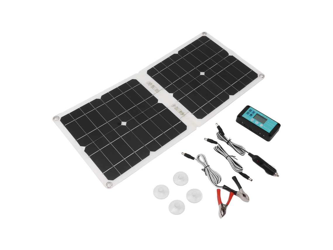 Kit painel solar portátil dobrável 100W 18V com controlador MPPT à prova d'água para barco carro RV S/MARCA