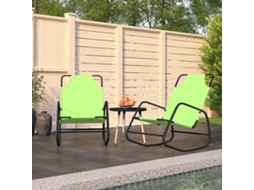 Vidaxl Espreguiçadeiras Baloiço 2 Pcs Aço E Textilene Verde