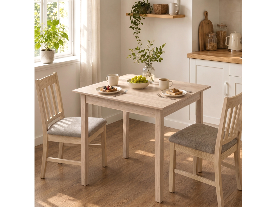 Kitchen Table Dining Table Square Table, Modern Design, 75 Cm X 75 Cm X 76 Cm, Natural Wood