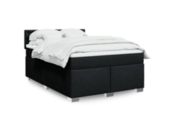 Vidaxl Cama Com Molas/colchão 160x200 Cm Tecido Preto