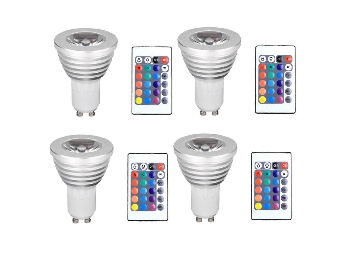 Lâmpadas Gu10 E 1 Controle Remoto Com Função De Memória, 4 Modos De Iluminação Dinâmica, Holofote, 17 Cores Que Podem Ser Alteradas Brilvibera
