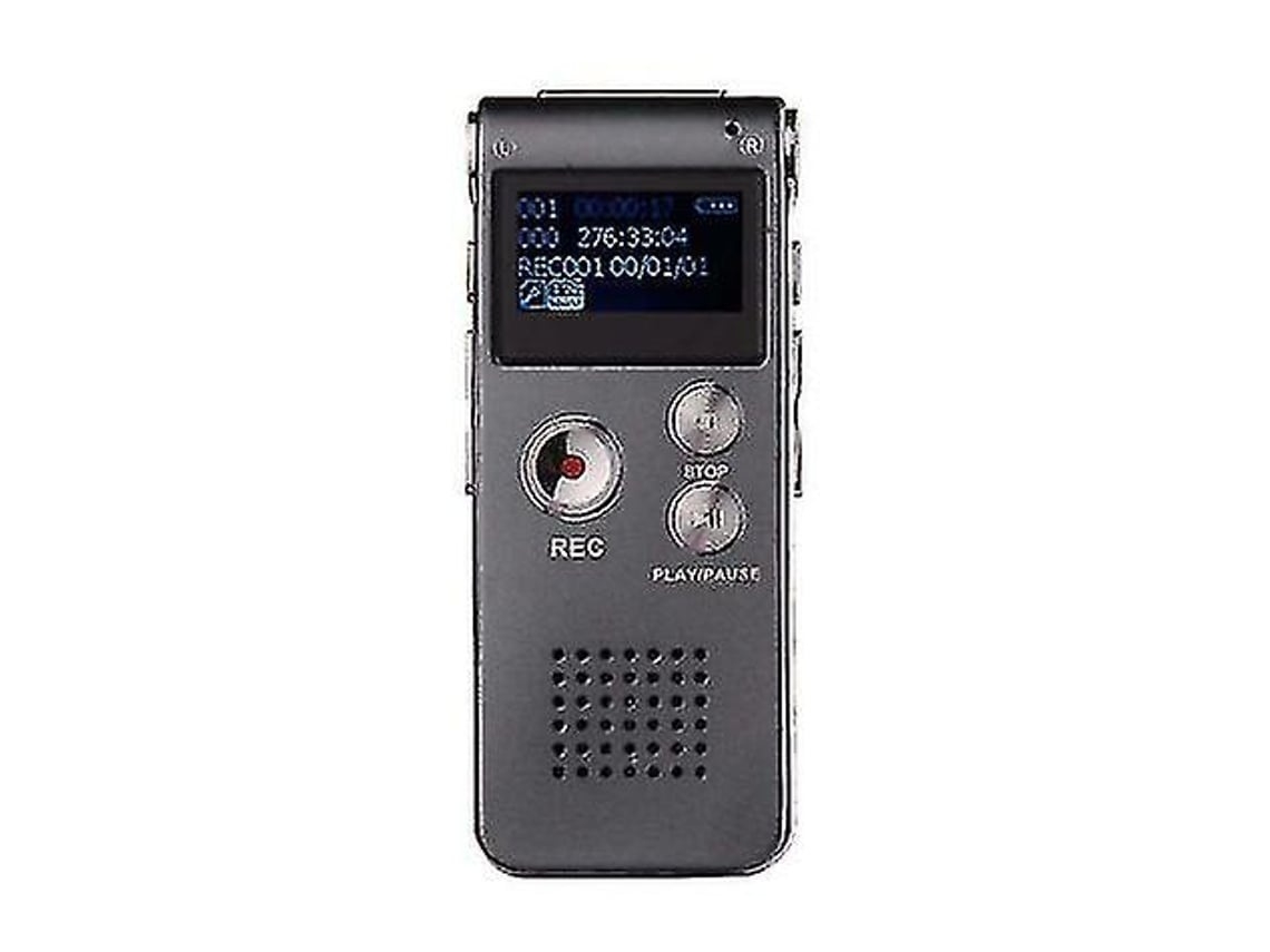 Lurelia Gravador De Voz Digital 16gb Com Ativação Por Voz, Reprodução Mp3, Recarregável Para Conversas - Cinza