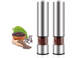 Conjunto de 2 Moedores elétricos AQUAFORGE de sal e pimenta com ajuste de altura
