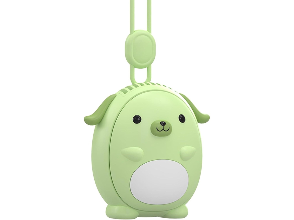 Ventilador de Pescoço MDUG, recarregável USB, 3 velocidades, compacto (verde)