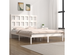 Cama Sem Colchão 120x200 Cm Madeira De Pinho Maciça Branco