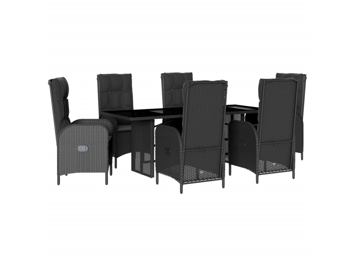 Garden Dining Set, Garden Dining Sets Vidaxl Preto Rattan / Vime (n/a)