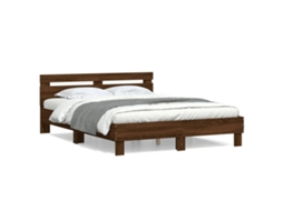 Bed Frame, Bed Frames Vidaxl Marrom Madeira Processada (140 X 200 Cm)