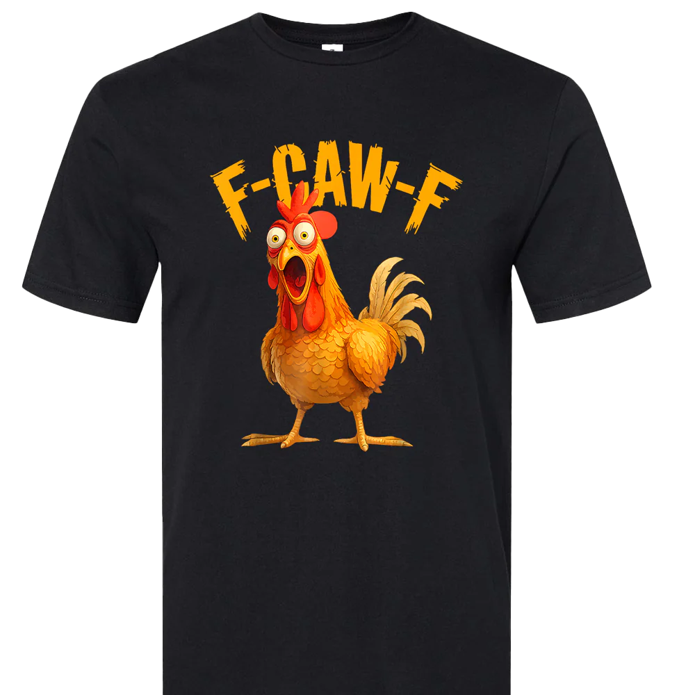 F-caw-f Rooster T-shirt Unisex Rockinstone Size:m