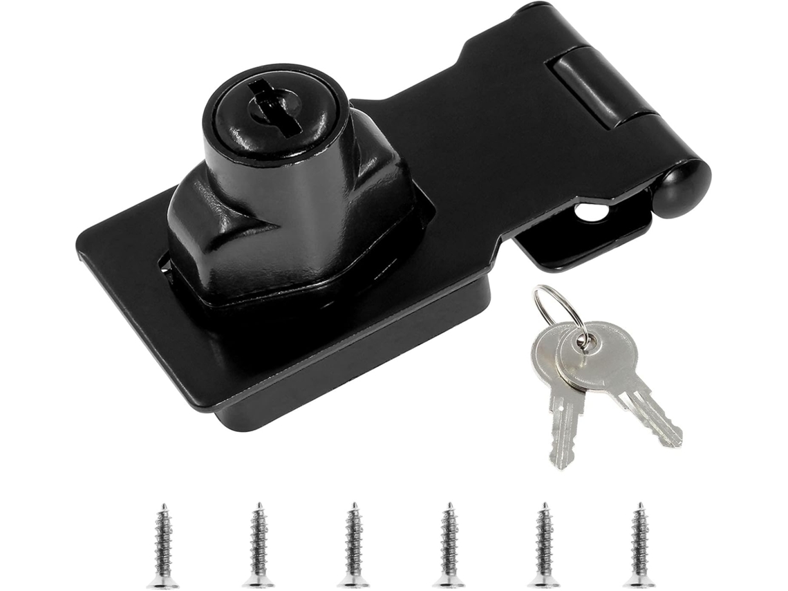 Fechadura De Trinco Com Chave De 2,5 Polegadas, Aço Inoxidável, Portas De Armários Pequenos, Preto Fosco