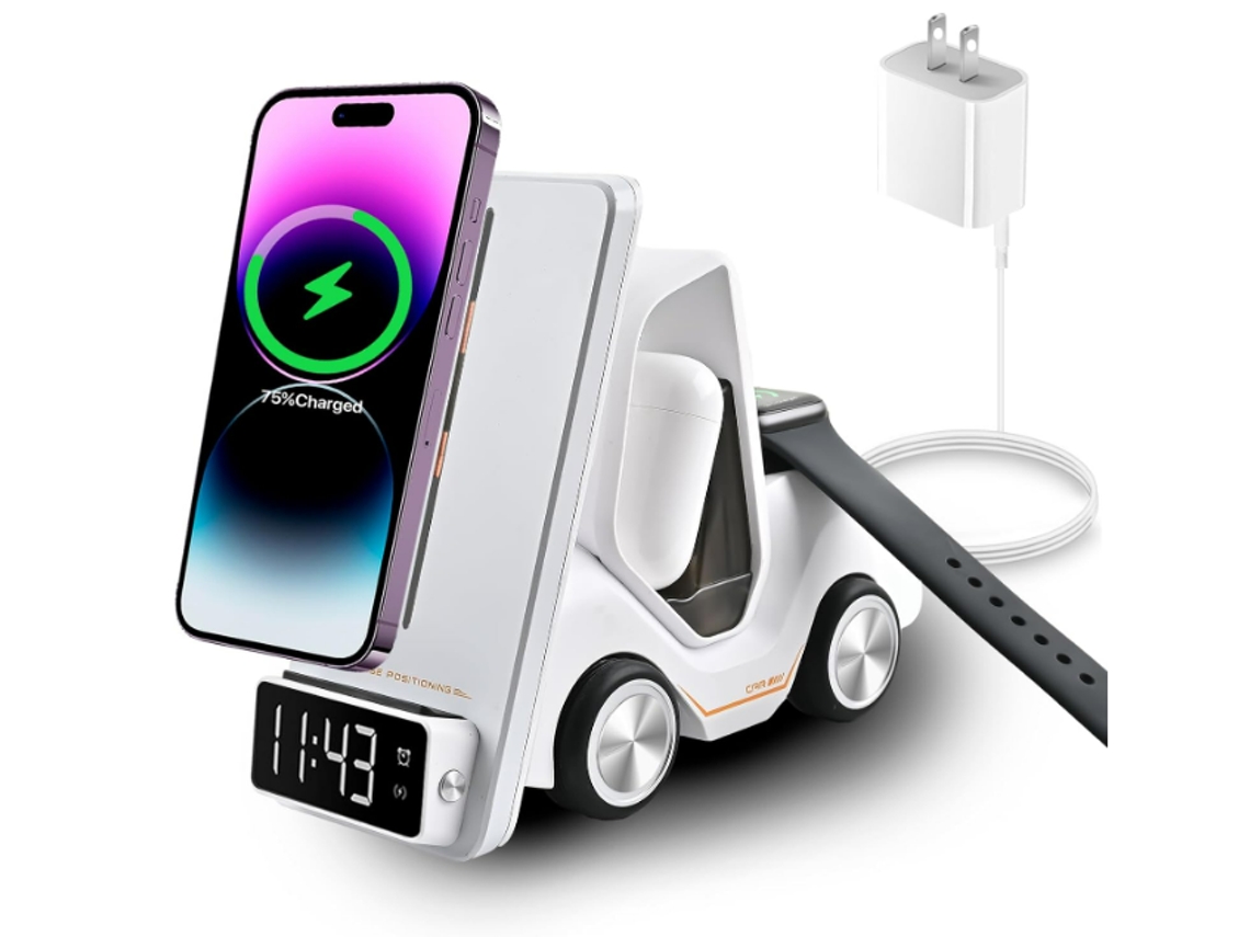 Estação De Carregamento Sem Fio 5 Em 1 Para Iphone 14/13/12 Series Para Airpods Pro/3/2, Para Apple Watch/iwatch Com Suporte Para Luz De Des