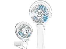 Ventilador portátil pequeno, recarregável, nebulizador de água com pulverizador alimentado por bateria Zeuxo (branco)