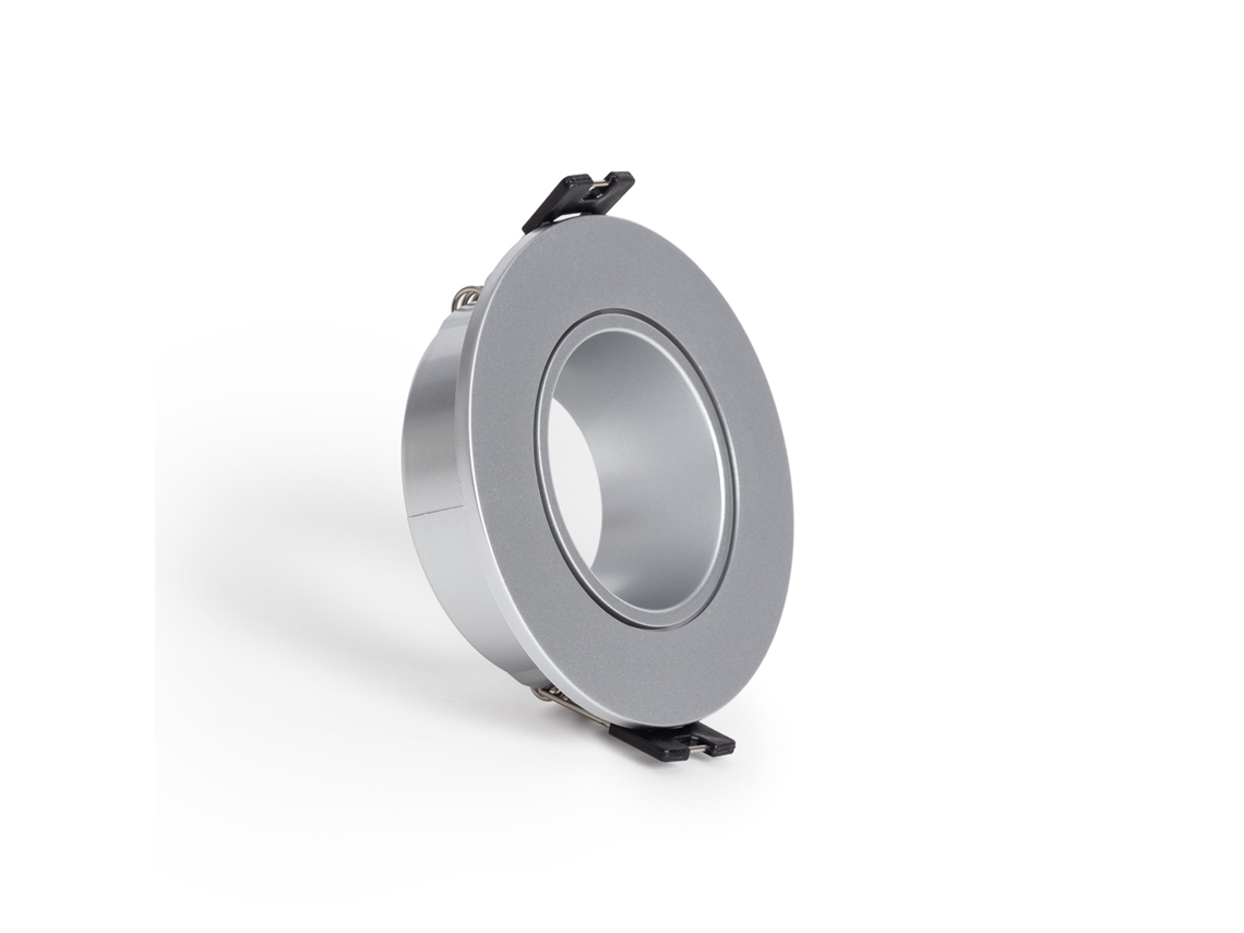 Aro Downlight Cónico Baixo Ugr Para Lâmpada Led Gu10 / Gu5.3, Con Corte Ø 75 Mm Prata