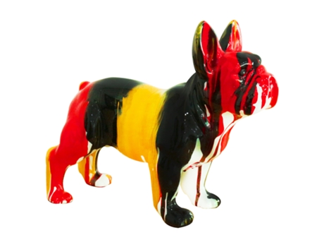 Decorativo Boston Terrier Figura De Poliresina 34X14X27 Cm Multicolorido