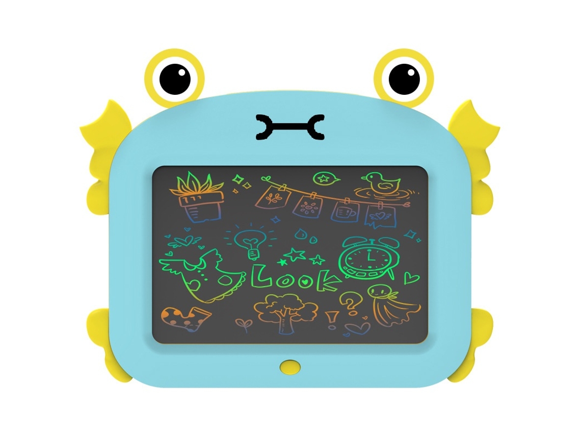Tablet Lcd Portátil Para Escrita, Desenho De Caranguejo De 12 Polegadas, Prática De Escrita (azul Claro) Elysve