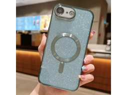 Capa De Tpu Para Iphone 16e - Glitter - Acabamento Eletroplástico - Magsafe