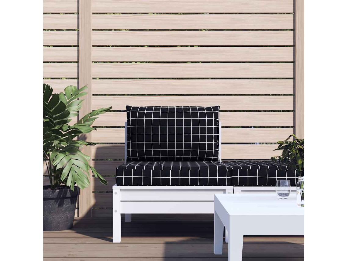 Vidaxl Almofadões P/ Paletes 2 Pcs Tecido Oxford Padrão Xadrez Preto