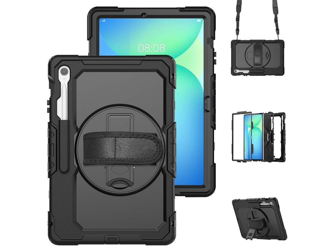 Capa para Samsung Tab S10fe Plus 13.1 com Alça de Ombro, Suporte e Cor Preto e Rosa XIAOMOYU