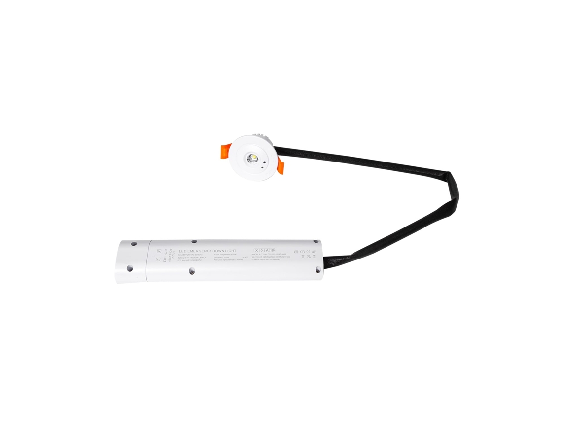 Downlight De Emergência Led 3w Com 3 Horas De Autonomia Branco 60 Mm
