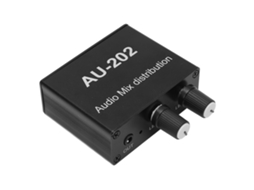 Mixer de Áudio Stereo Distribuidor 2 Entradas 2 Saídas Conversor Switch Box Amplificação Controle