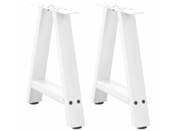 Vidaxl Pés Para Mesa De Centro Em Formato A, 2 Peças, Branco, 38x(42-43) Cm, Aço