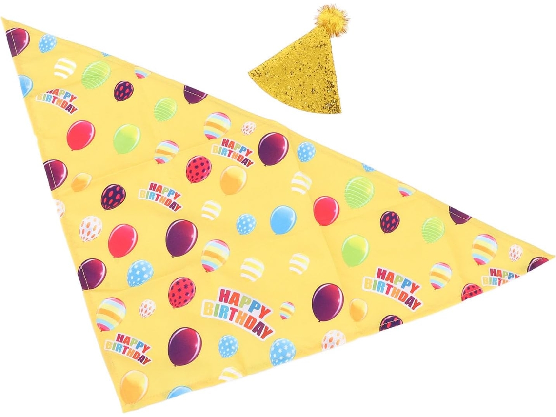 Conjunto de Aniversário com Chapéu e Cachecol de Aniversário com Lantejoulas. SFUSHOS