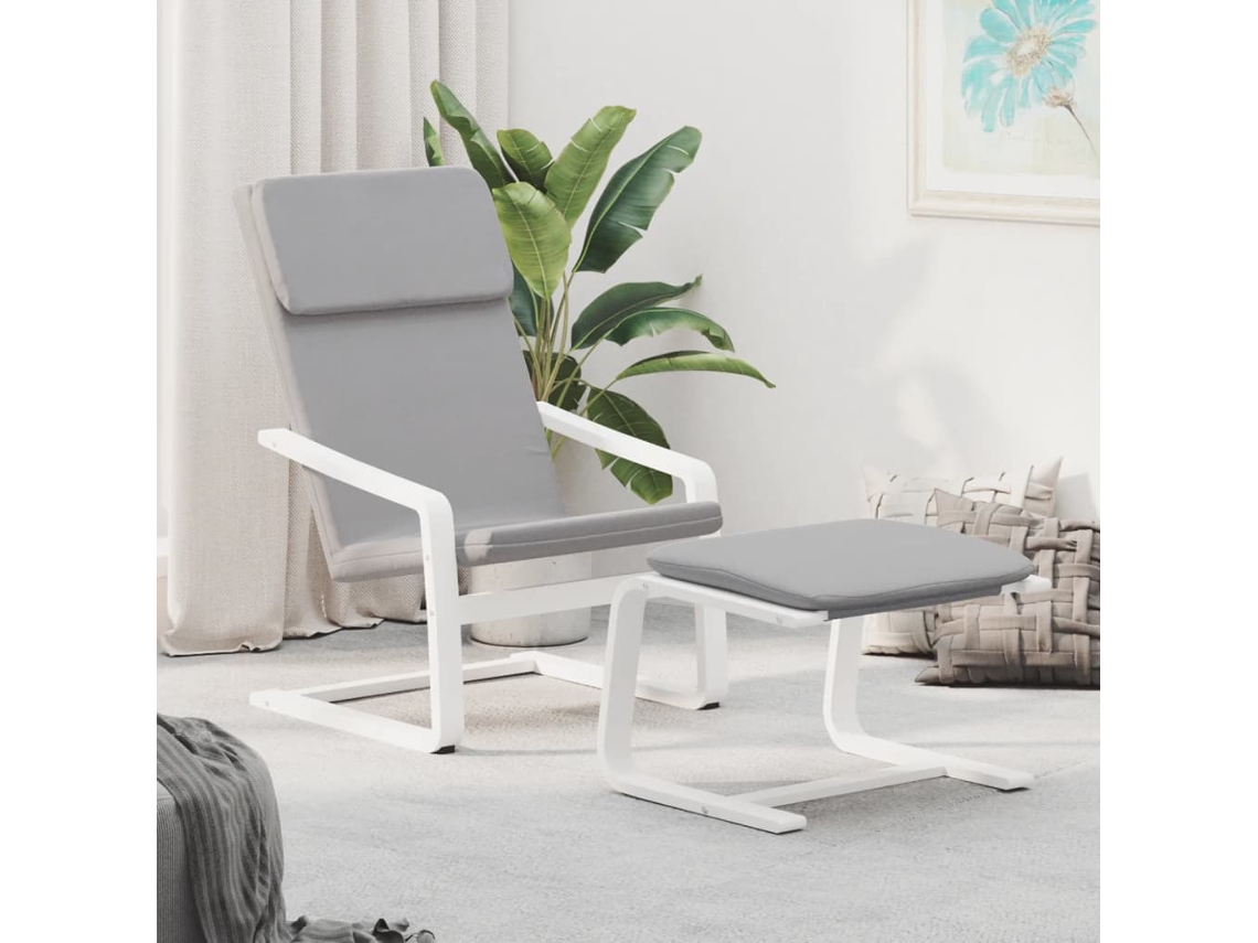 Relaxing Chair With Footstool, Relaxing Chairs With Footstools Vidaxl Cinzeto Tecido