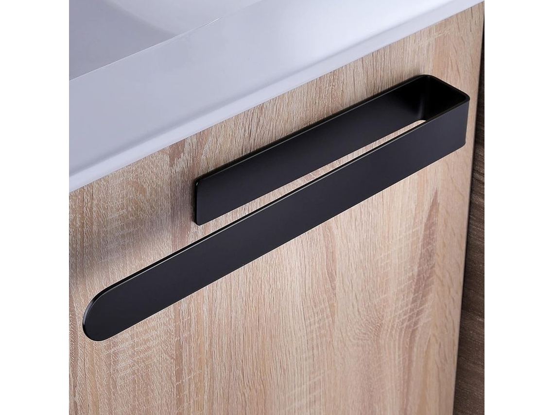 Rack de Toalha Nova Line em Aço Inoxidável 304, Autoadesivo Preto 37cm (S/MARCA)