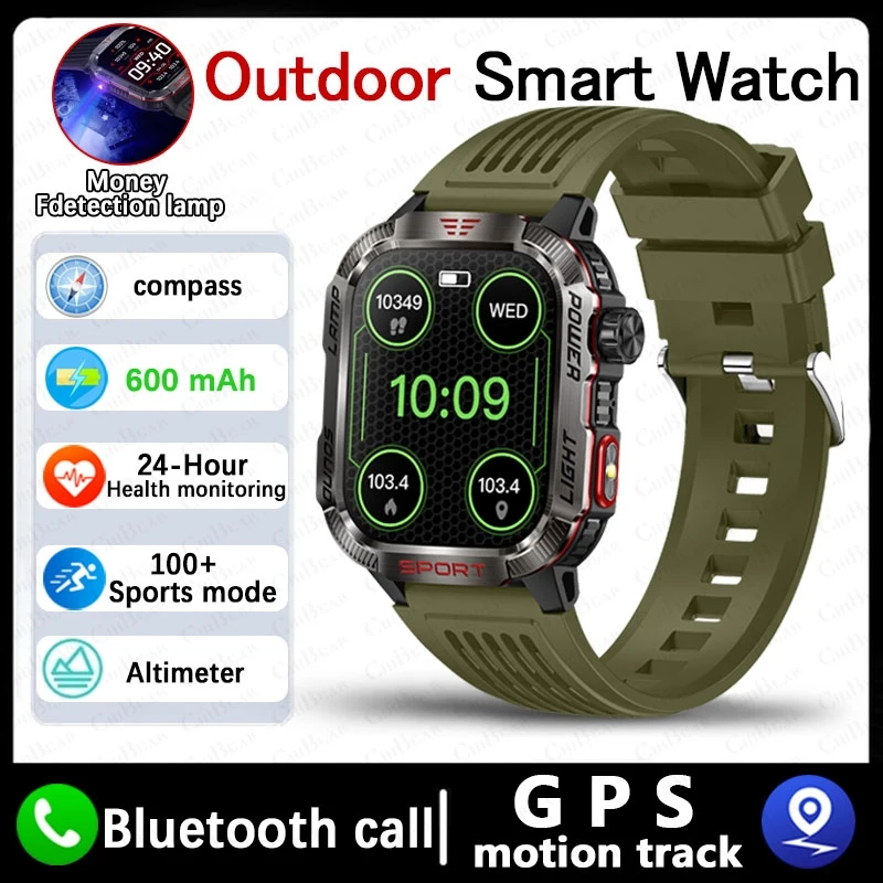 Relógio Inteligente Esportivo Com Gps, Luz Led E Chamadas Bluetooth (silicone Verde).